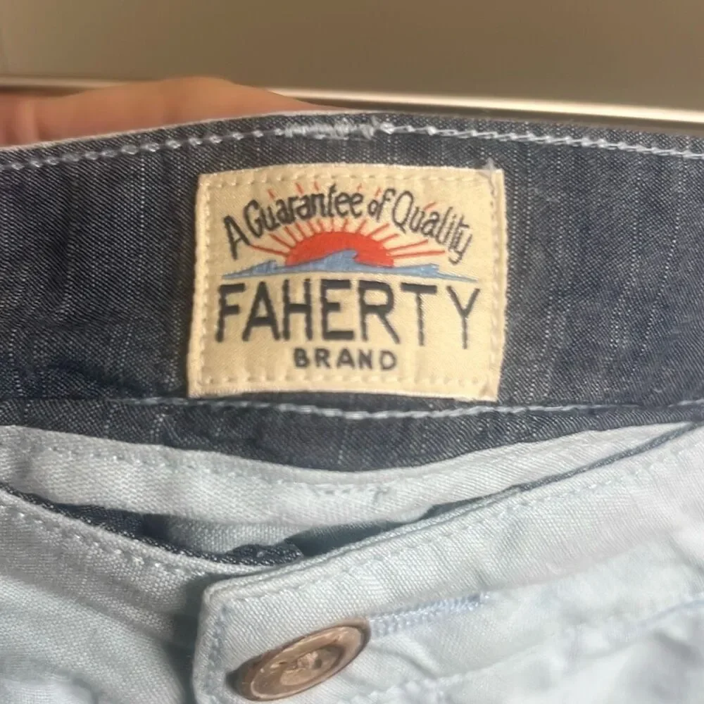 ✨Faherty Stretch Malibu 9” Baby Blue Sz 34 Shorts✨